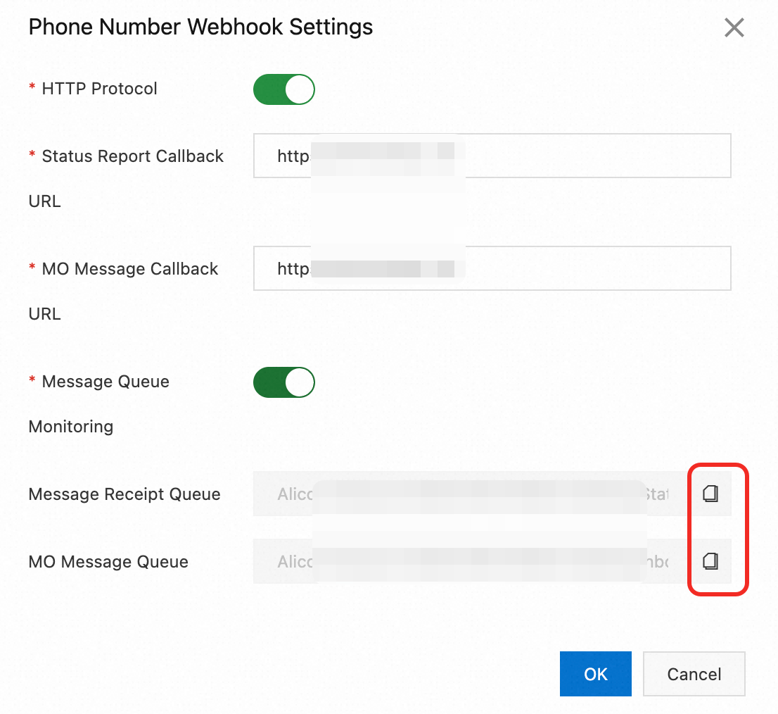 Copy message queue names