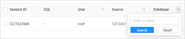 Search for a session