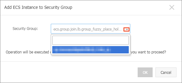 Add an ECS instance to a security group