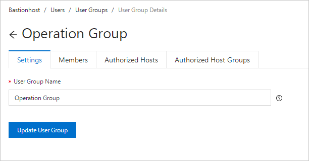 Modify the information of a user group