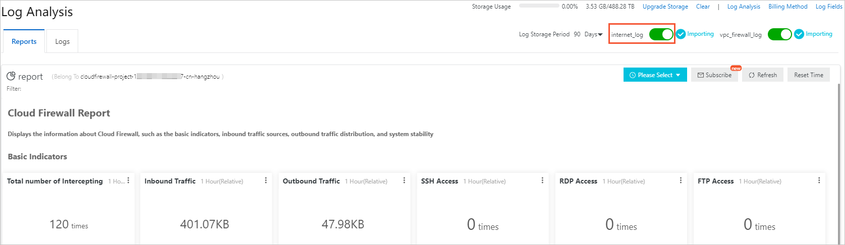 Enable log collection for Internet traffic