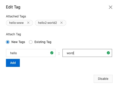 Instance tags - attach a tag