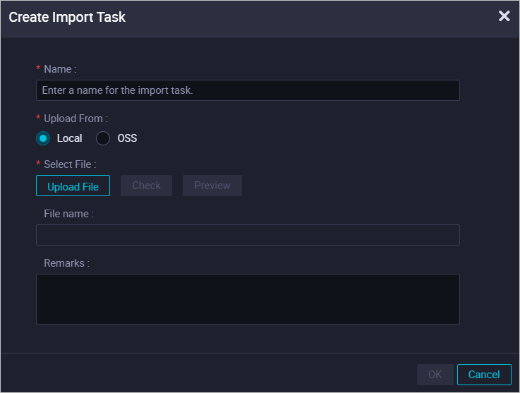 Create Import Task
