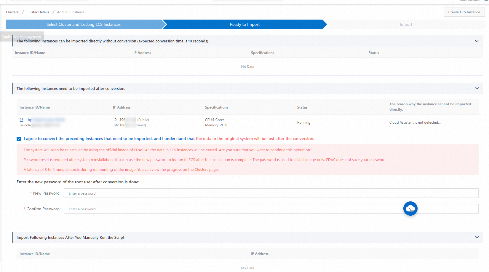 Impor ECS - Konversi Sebelum Impor