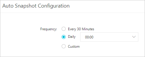 Select the time to trigger automatic backups