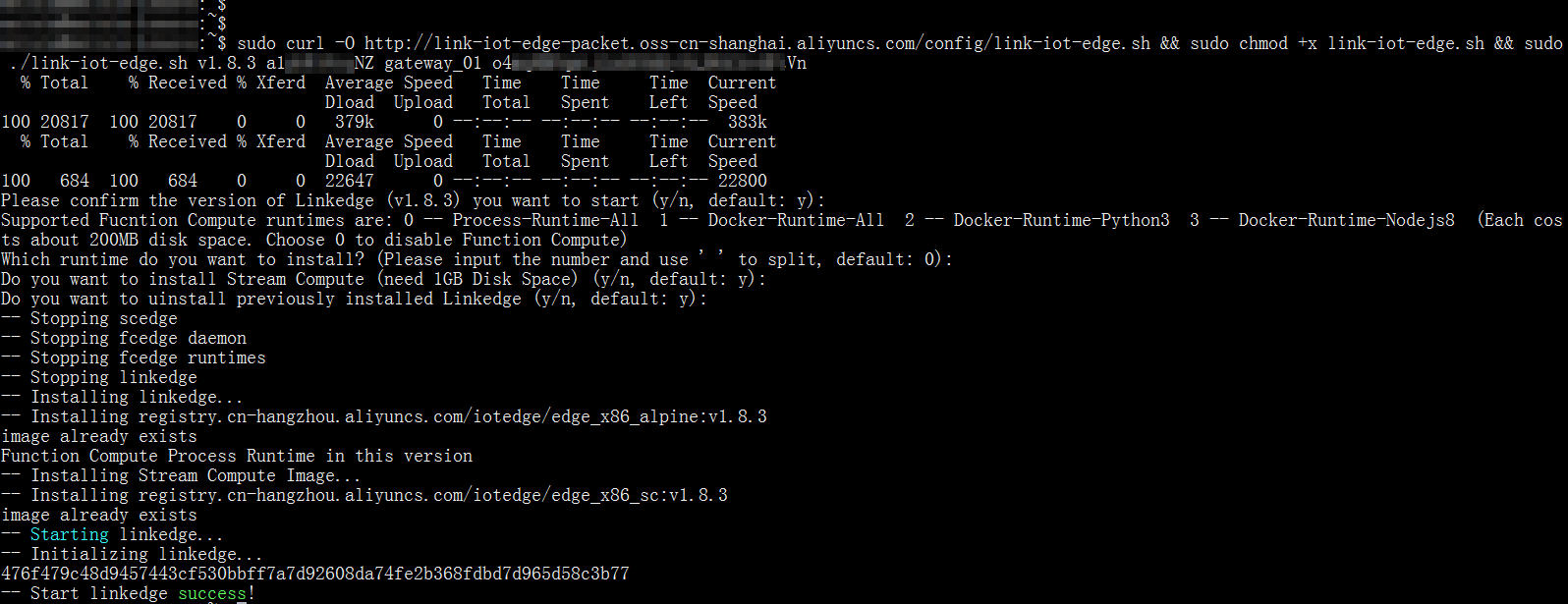 Link IoT Edge is started