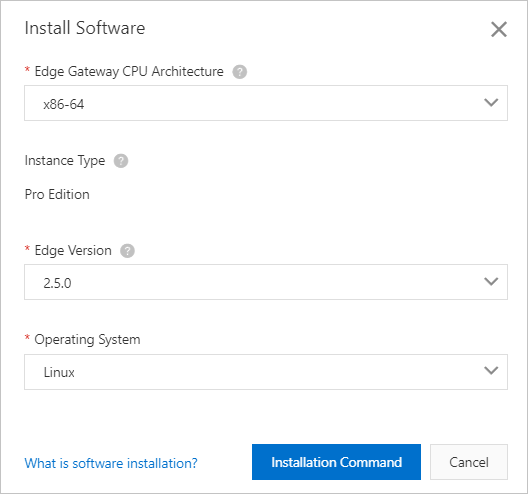 Generate the command for installing Link IoT Edge Pro Edition on Linux