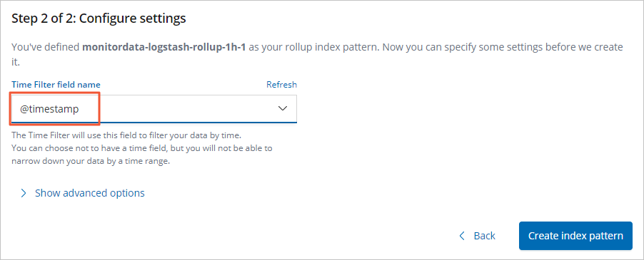 Time Filter field name drop-down list
