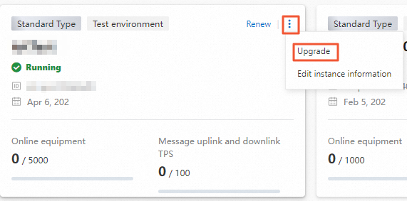 Upgrade instance specifications