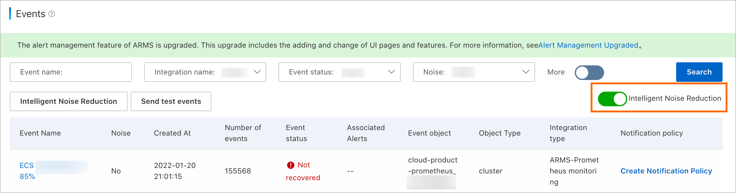 Enable the intelligent denoising feature