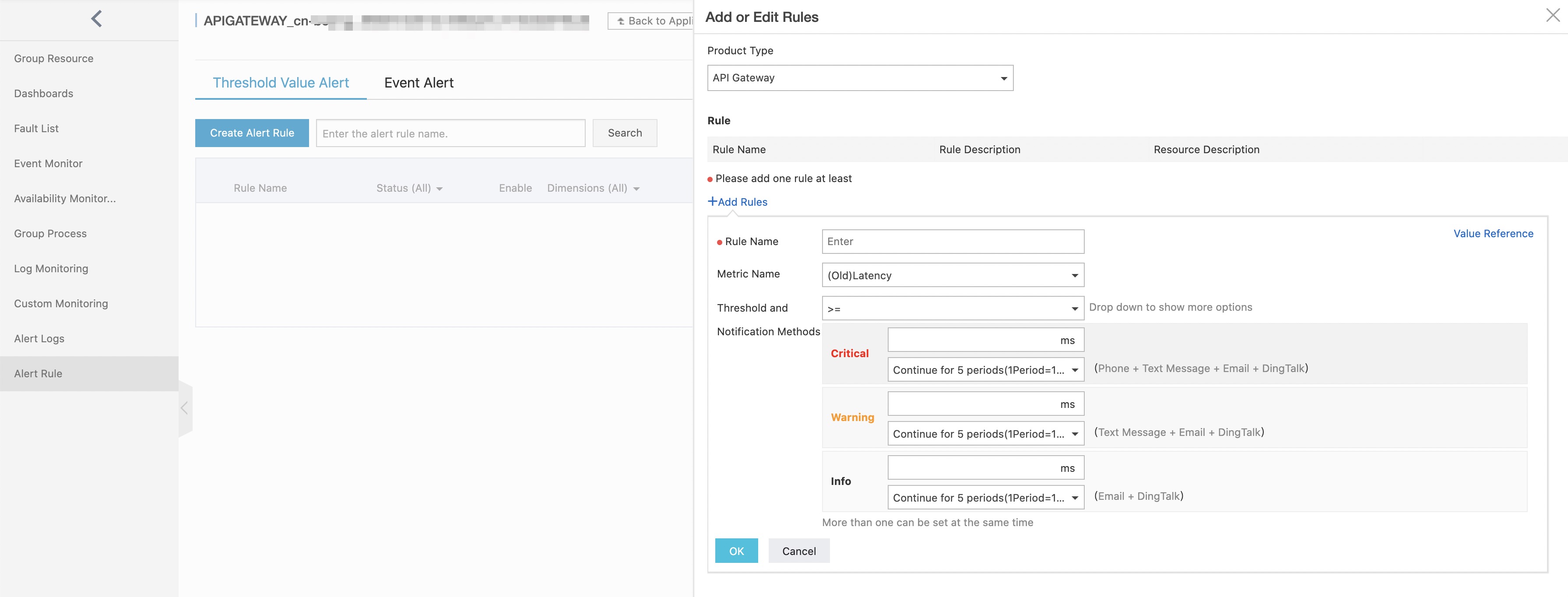 Contoh aturan peringatan