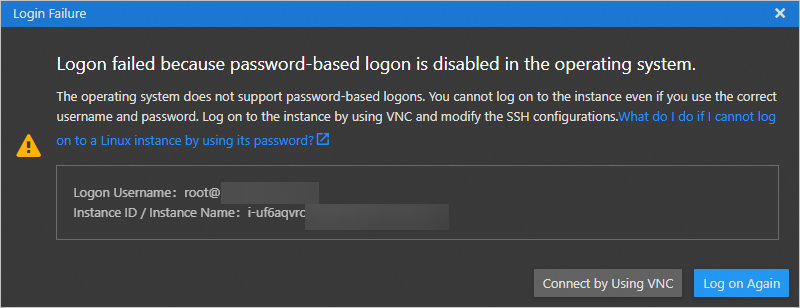 Tidak dapat login ke ECS