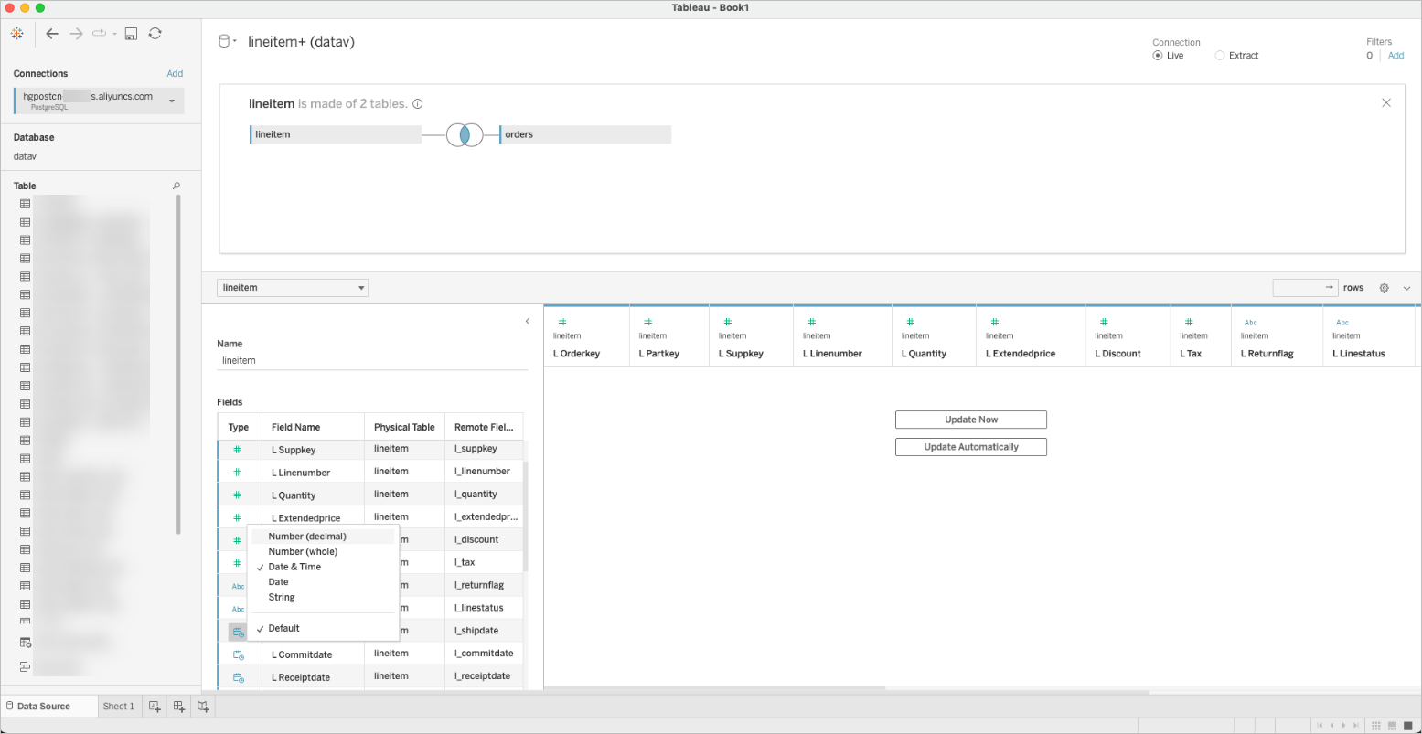时间类型维度设置