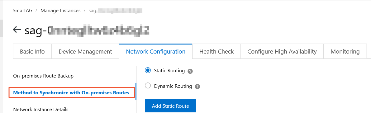 Route configuration 1