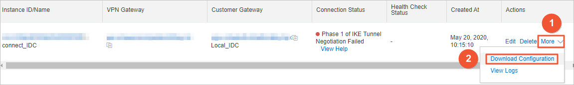Download peer configuration