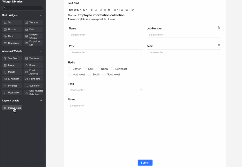 Hasil Tata Letak Kolom