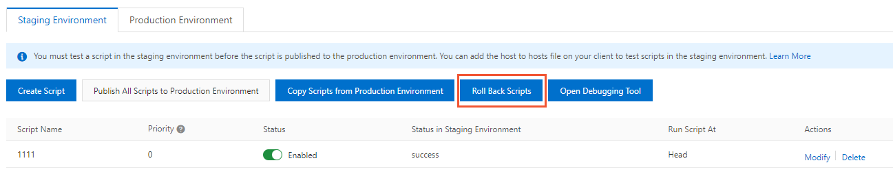Roll Back Scripts