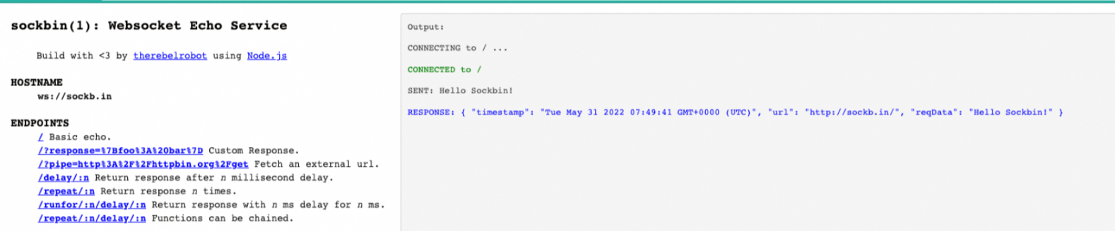 sockbin服务的界面