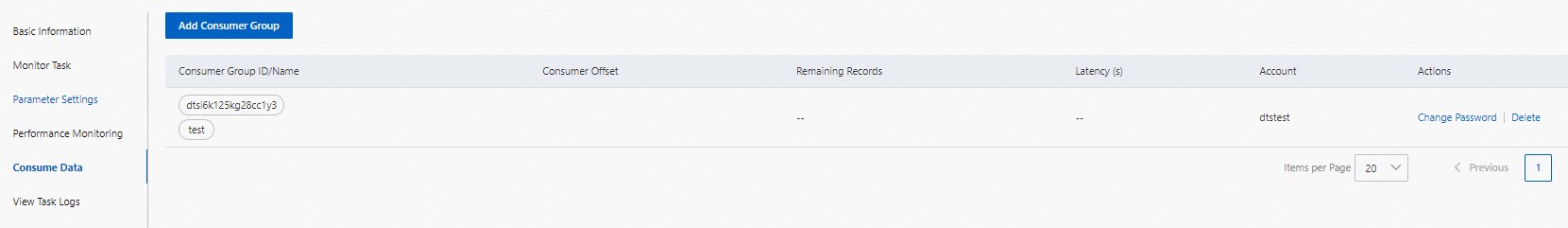Consumer group account
