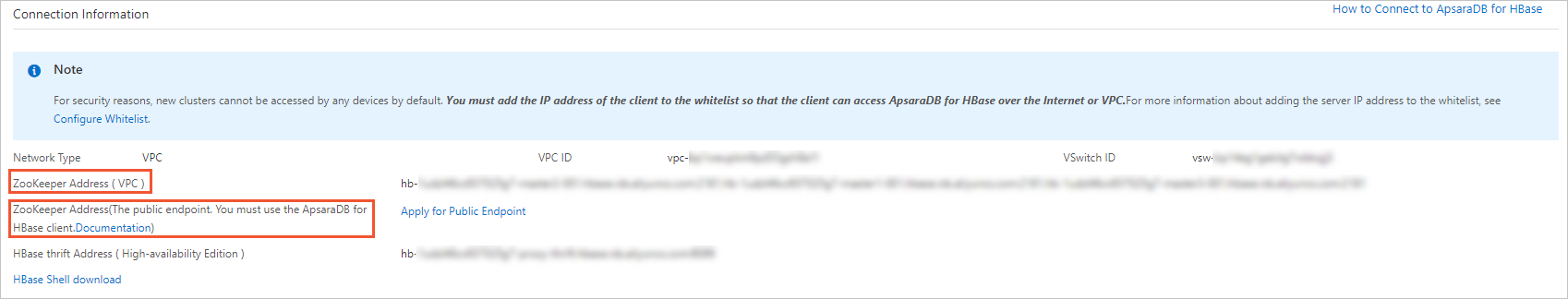 Add the ZooKeeper addresses