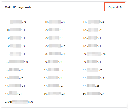 Back-to origin CIDR blocks