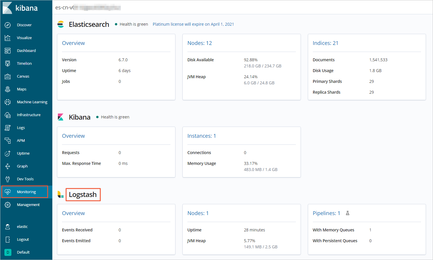 Logstash监控页面