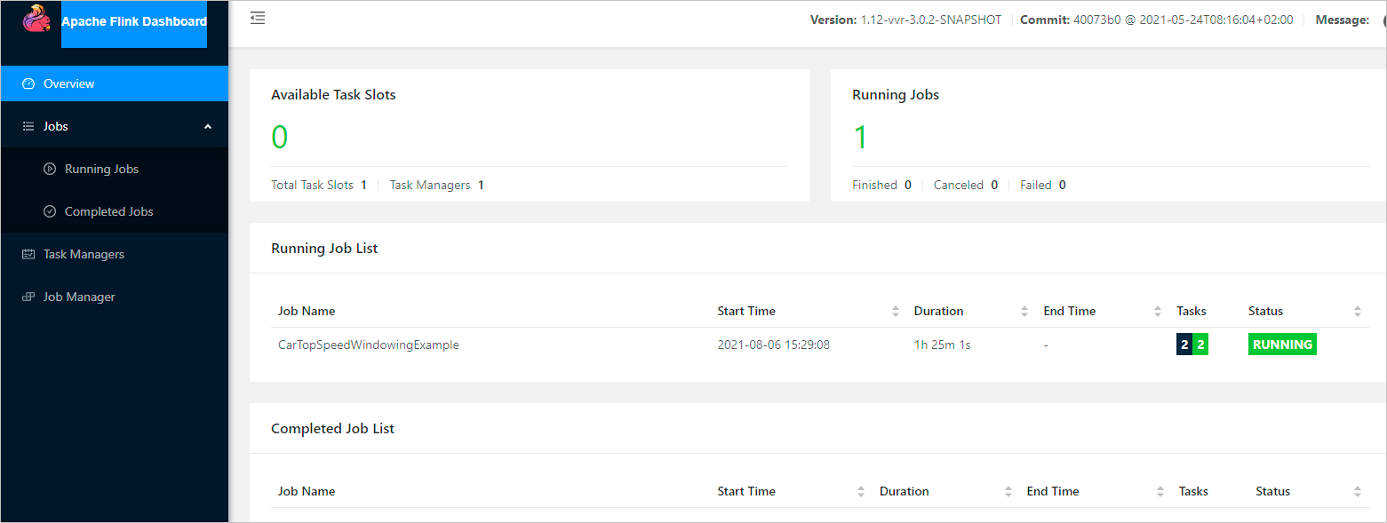 Apache Flink Dashboard