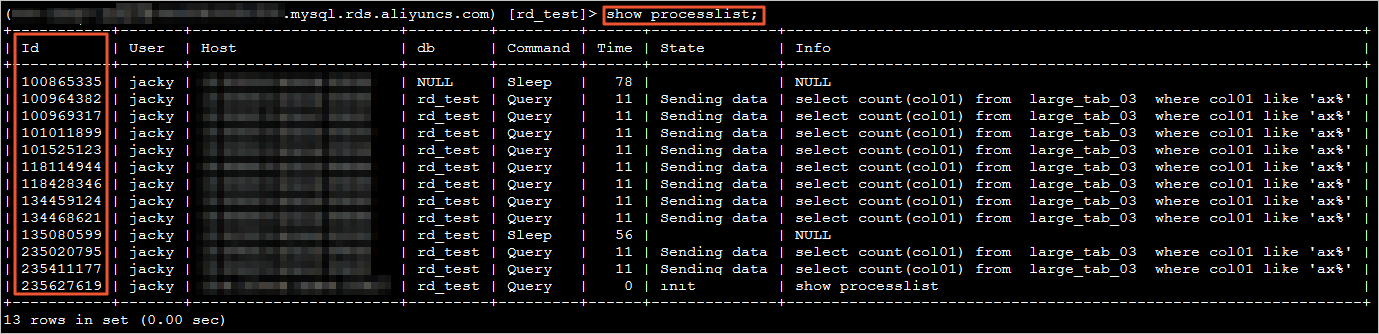 Viewing sessions via command line