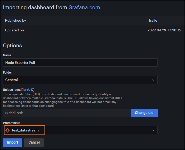 选择Prometheus数据源