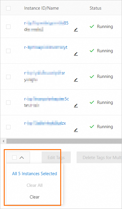 Ekspor semua instans