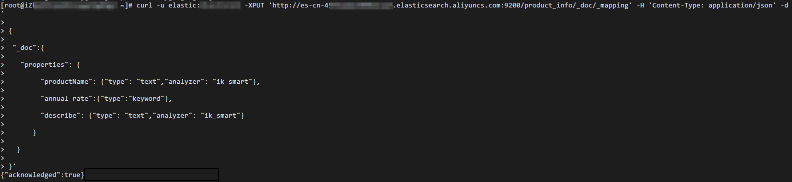 Configure a mapping for an index