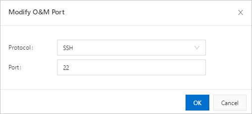 Dialog Modify O&M Port