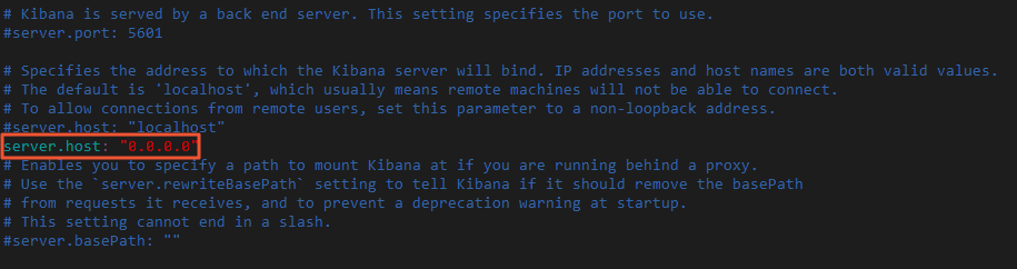 Kibana configuration