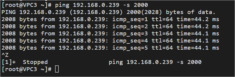 VPC3 ping VPC1