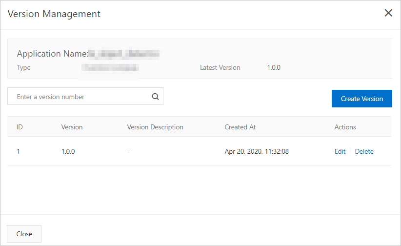Application version management