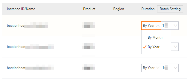 单独设置续费时长