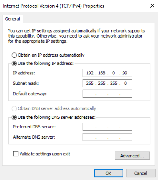 Static IP address