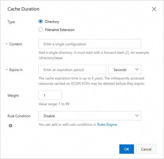 配置缓存过期时间