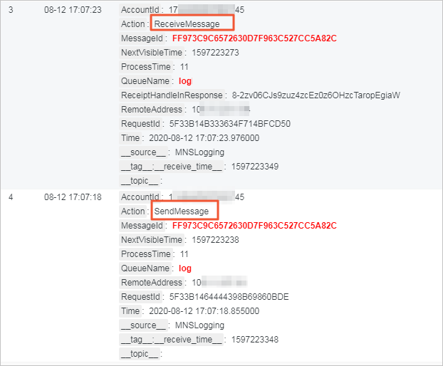 View the tracing of a message in a queue