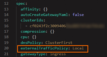 Set external traffic policy to Local
