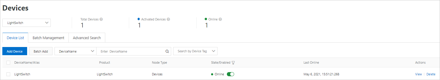 View the device status