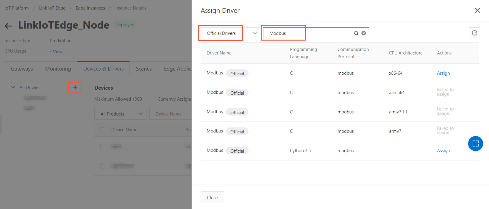 Select a driver