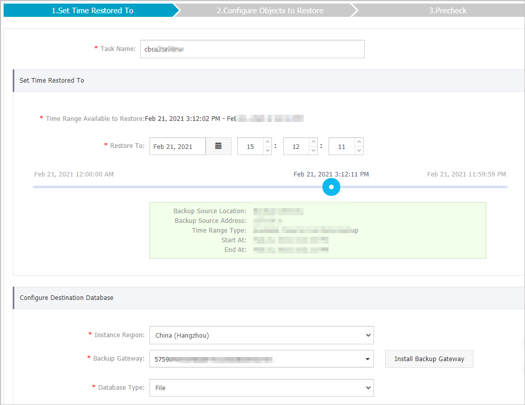 Set Time Restored To - file