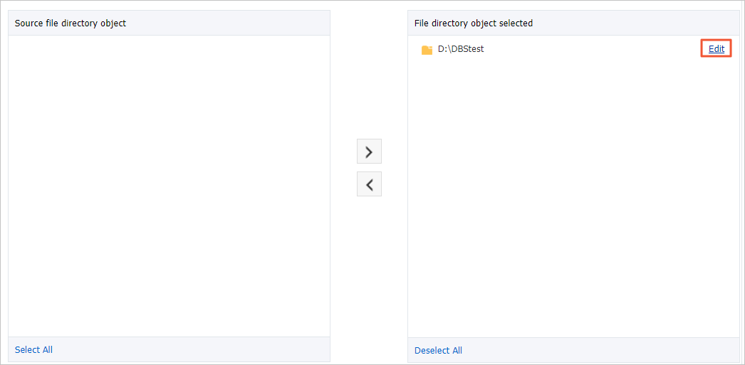 Configure Objects to Restore - file