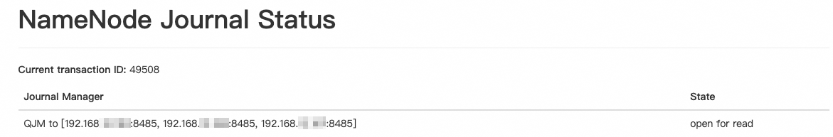 Standby NameNode为读模式