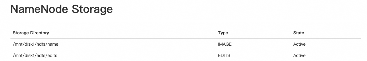 NameNode Storage