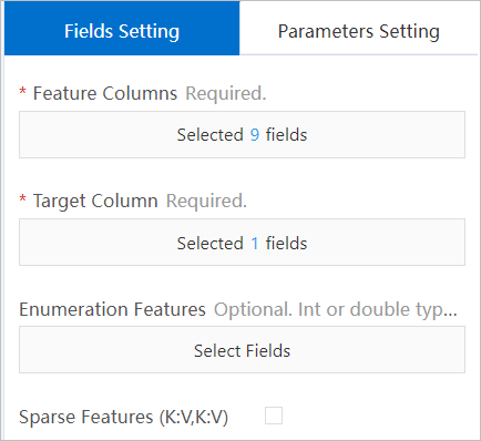 Fields Setting