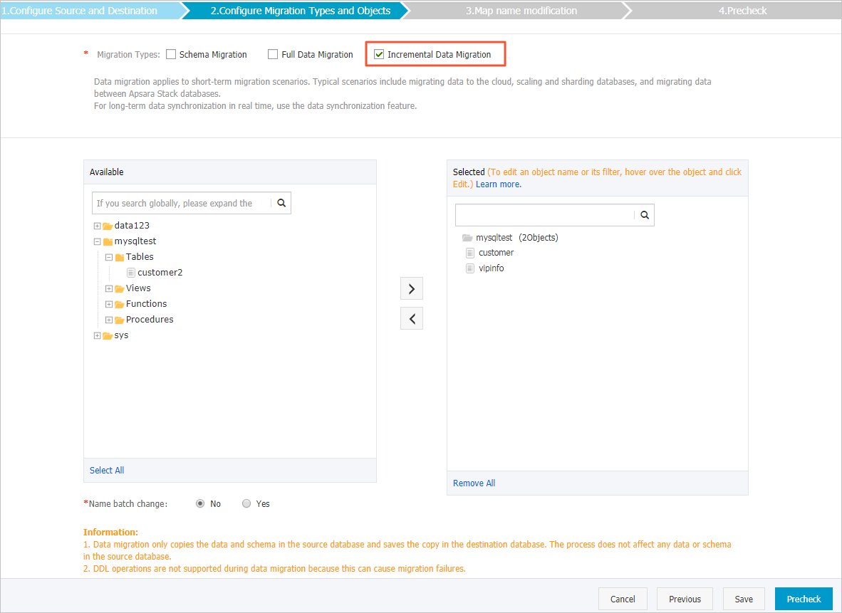 Select only Incremental Data Migration