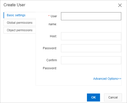 Create User dialog box