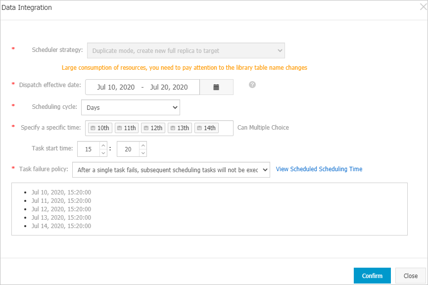 Modify the settings of a scheduling policy